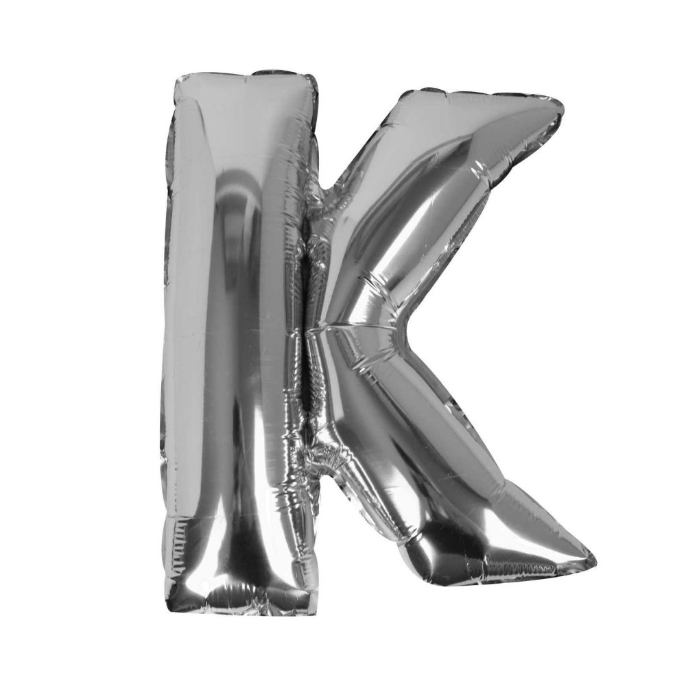 Foil Balloons |   Silver Foil Letter K Balloon Balloons Foil Balloons