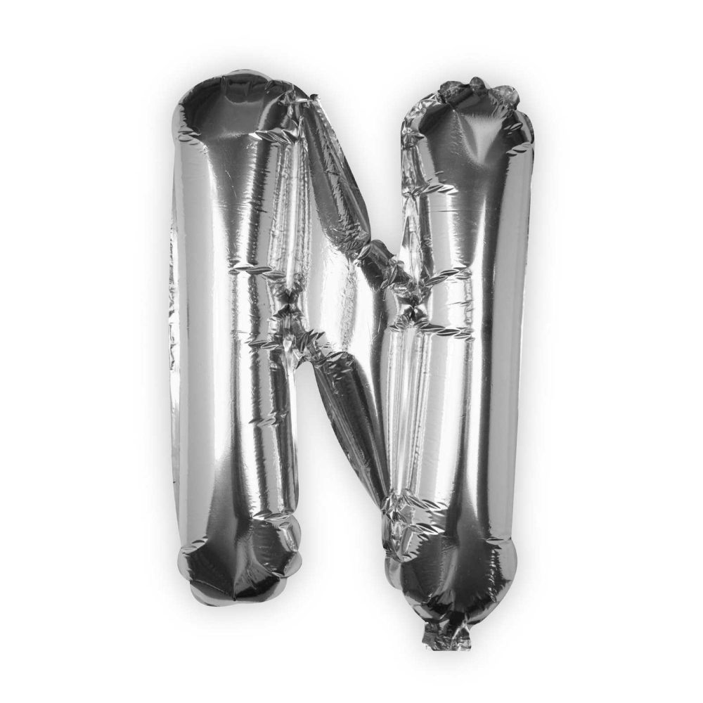 Foil Balloons |   Silver Foil Letter N Balloon Balloons Foil Balloons