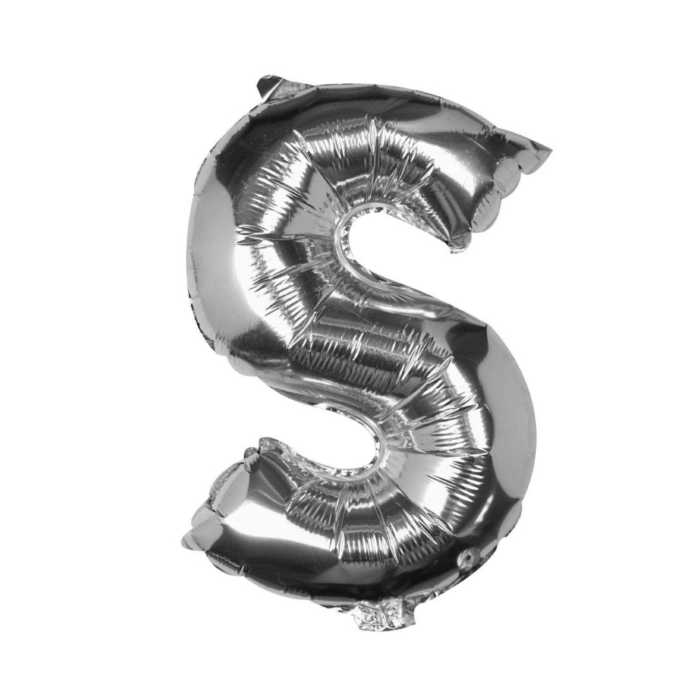 Foil Balloons |   Silver Foil Letter S Balloon Balloons Foil Balloons