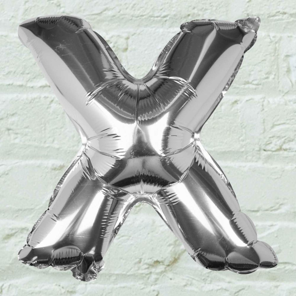 Foil Balloons |   Silver Foil Letter X Balloon Balloons Foil Balloons