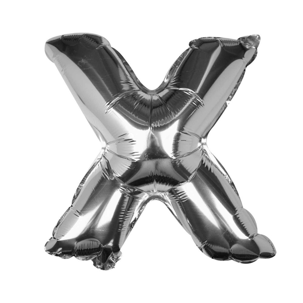 Foil Balloons |   Silver Foil Letter X Balloon Balloons Foil Balloons