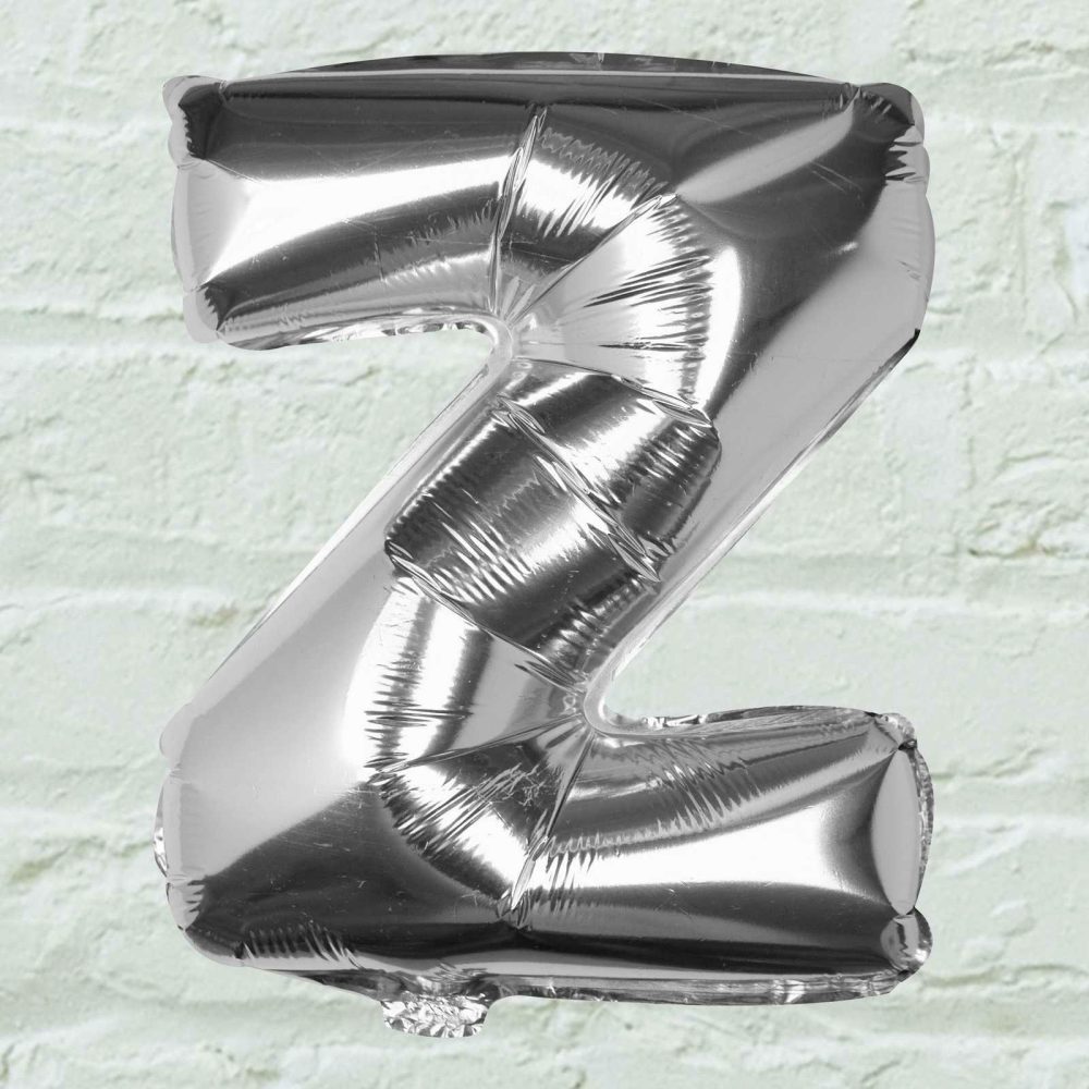 Foil Balloons |   Silver Foil Letter Z Balloon Balloons Foil Balloons