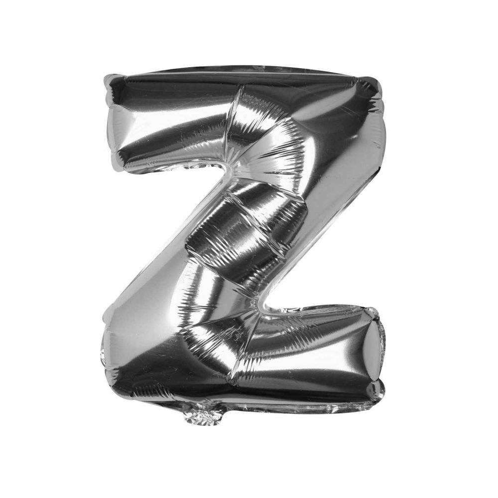 Foil Balloons |   Silver Foil Letter Z Balloon Balloons Foil Balloons