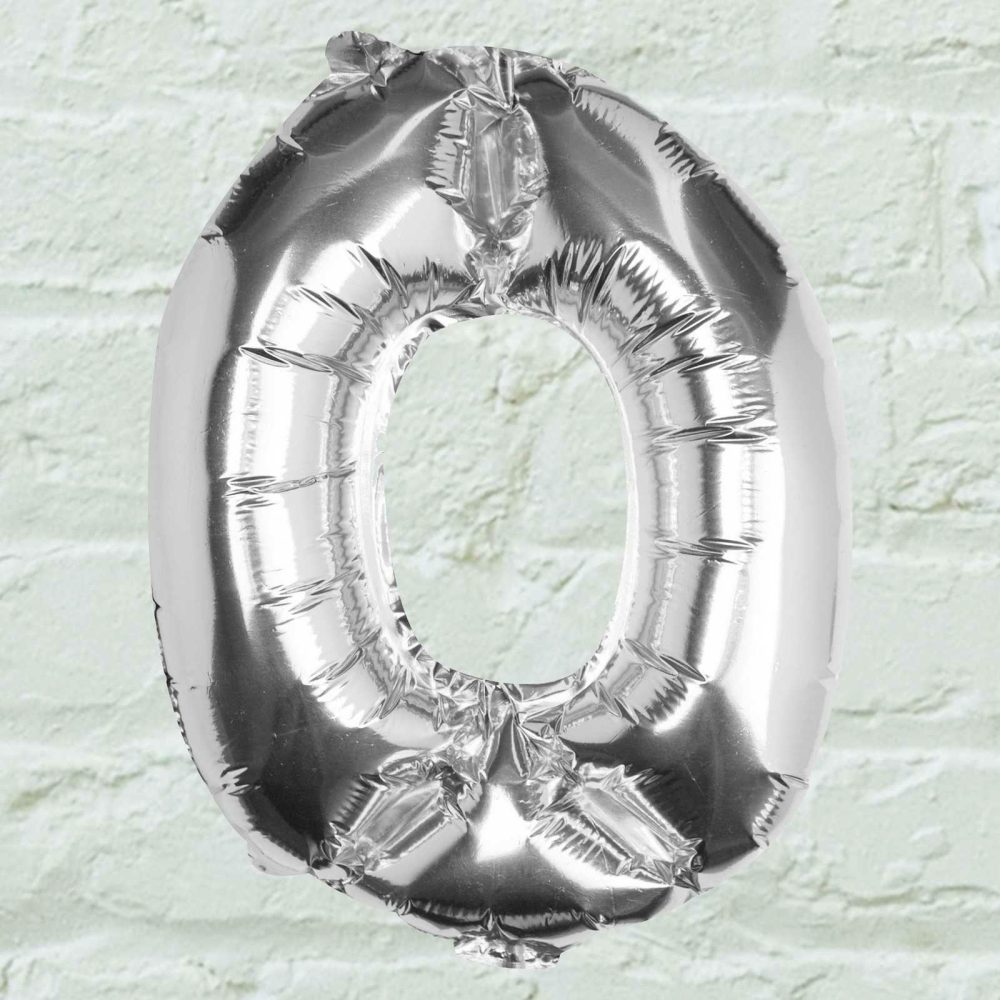 Foil Balloons |   Silver Foil Number 0 Balloon Balloons Foil Balloons