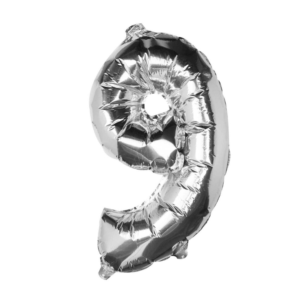 Foil Balloons |   Silver Foil Number 9 Balloon Balloons Foil Balloons