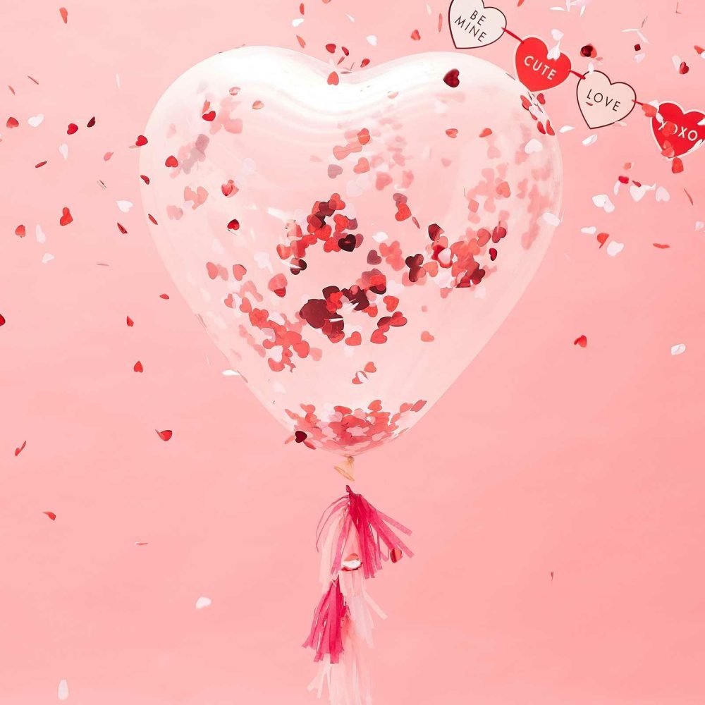 Giant Balloons |   Giant Heart Shaped Confetti Balloon Balloons Giant Balloons