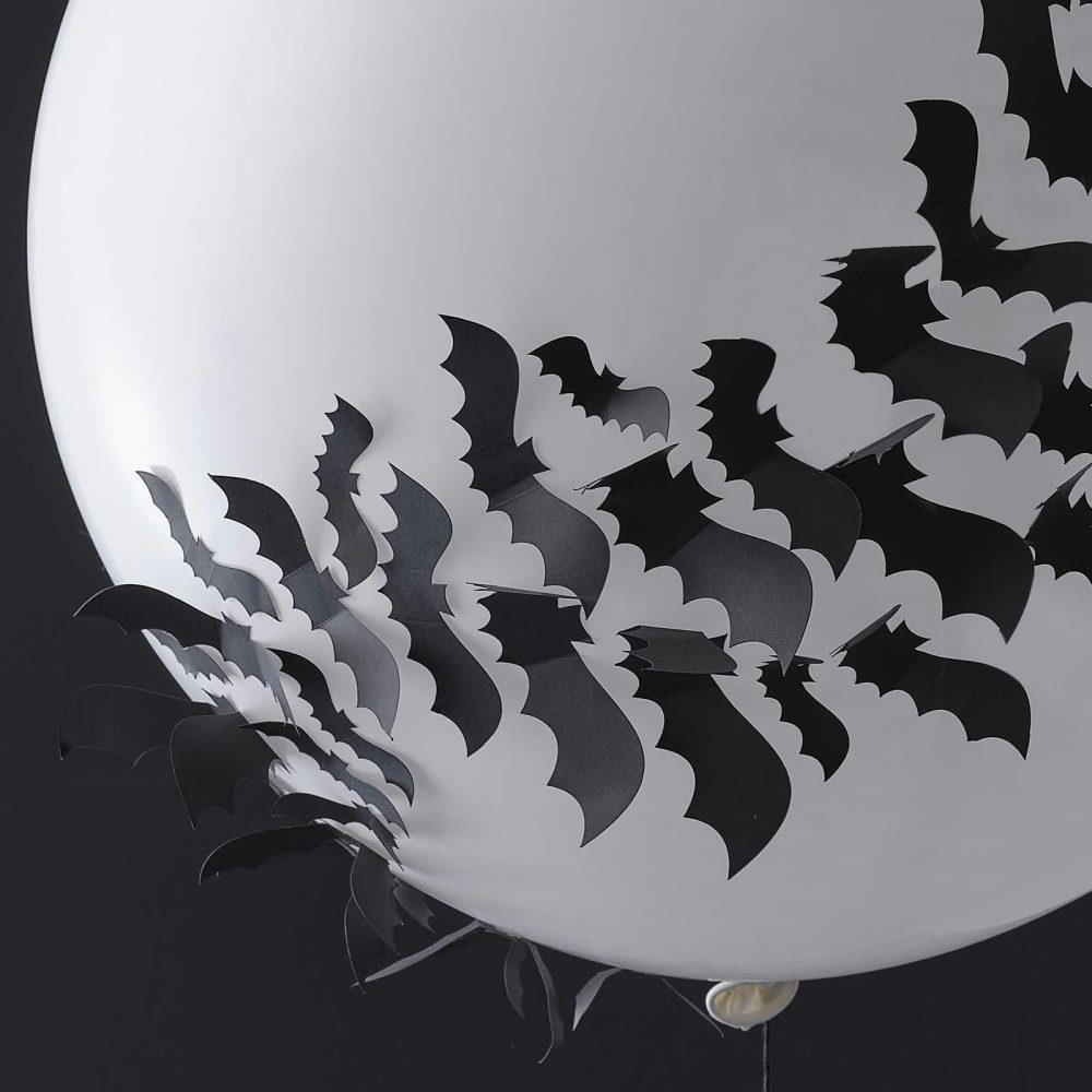 Giant Balloons |   Giant White Halloween Balloon With 3D Bats Balloons Giant Balloons