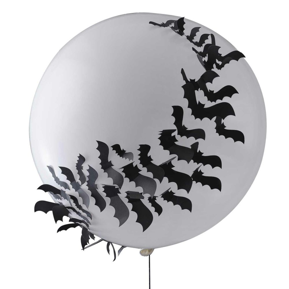 Giant Balloons |   Giant White Halloween Balloon With 3D Bats Balloons Giant Balloons