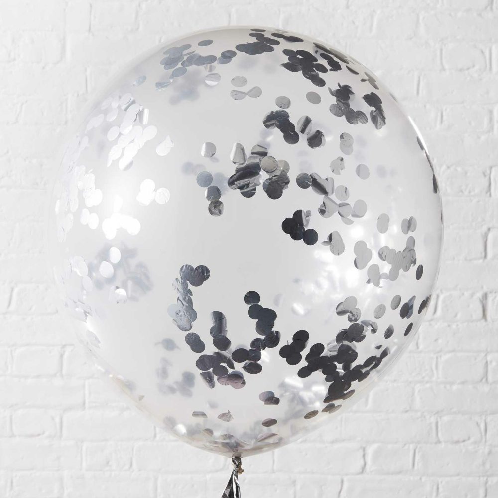 Giant Balloons |   Silver Giant Confetti Balloons Balloons Confetti Balloons