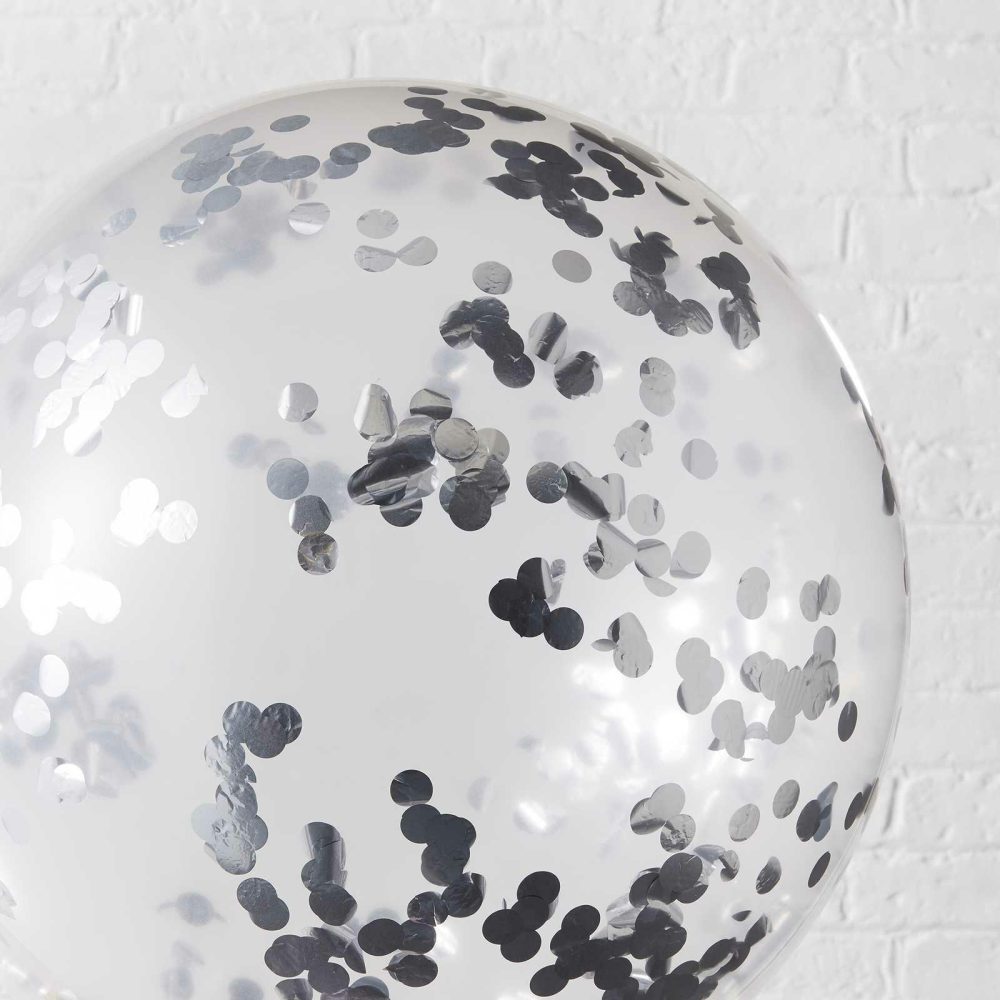 Giant Balloons |   Silver Giant Confetti Balloons Balloons Confetti Balloons