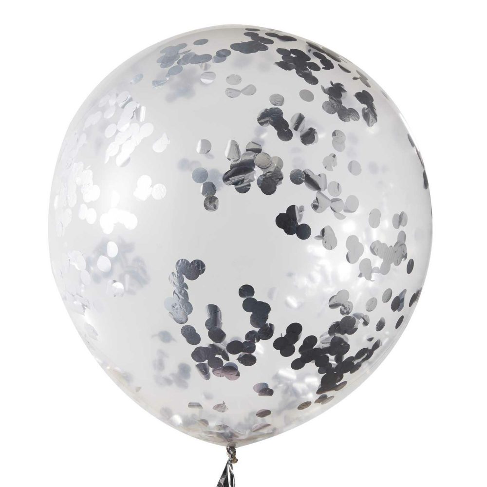 Giant Balloons |   Silver Giant Confetti Balloons Balloons Confetti Balloons