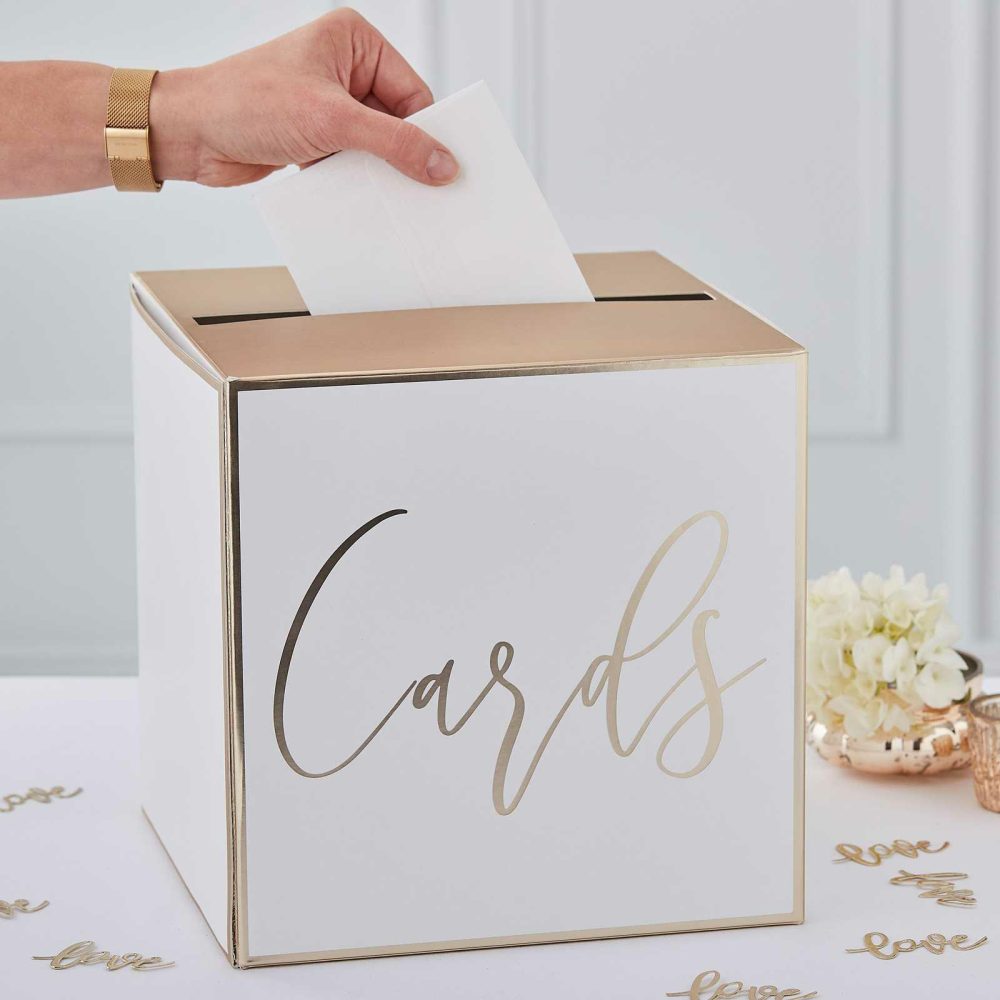 Guest Books & Post Boxes |   Gold Wedding Post Box Card Holder Guest Books & Post Boxes Guest Books & Post Boxes