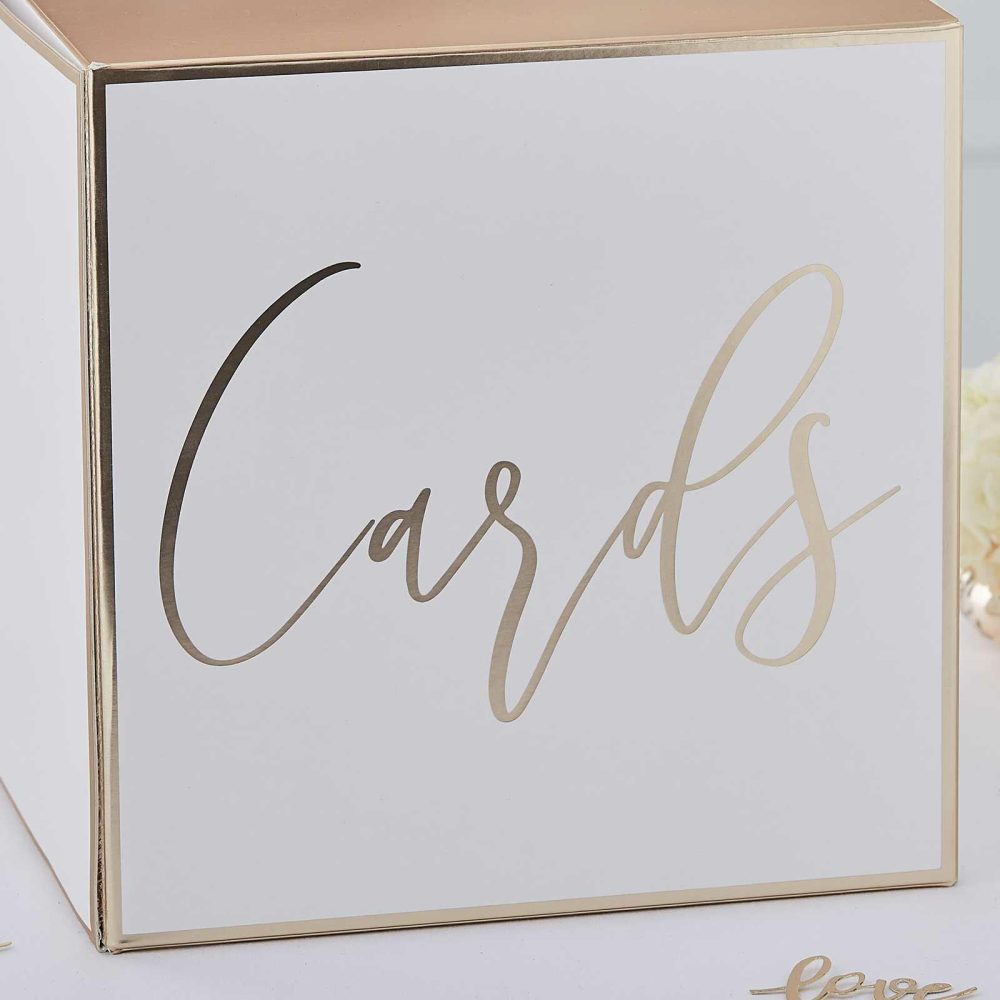 Guest Books & Post Boxes |   Gold Wedding Post Box Card Holder Guest Books & Post Boxes Guest Books & Post Boxes