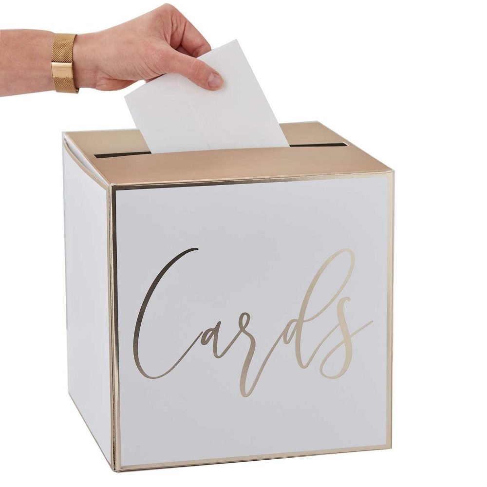 Guest Books & Post Boxes |   Gold Wedding Post Box Card Holder Guest Books & Post Boxes Guest Books & Post Boxes