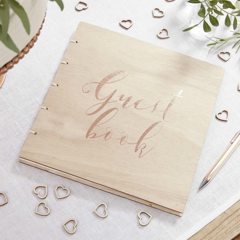 Guest Books & Post Boxes |   Rose Gold Wooden Wedding Guest Book Guest Books & Post Boxes Guest Books & Post Boxes