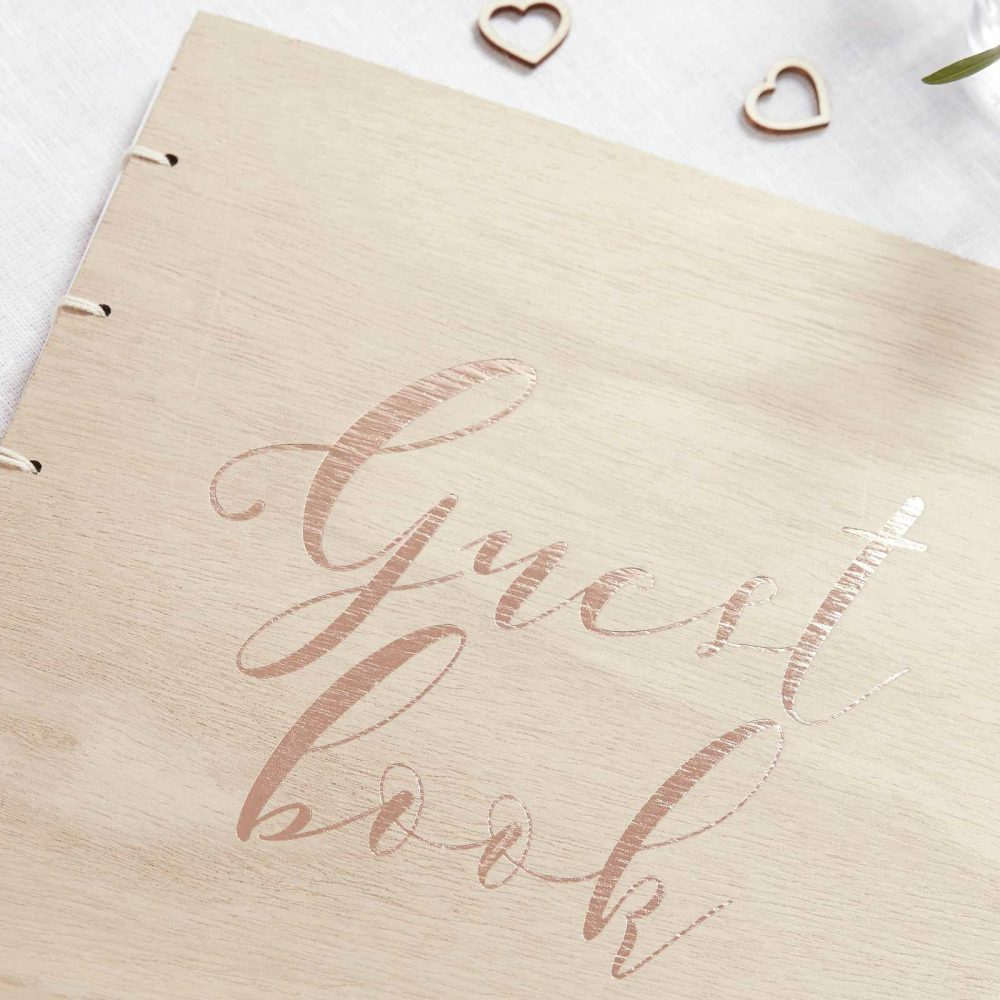 Guest Books & Post Boxes |   Rose Gold Wooden Wedding Guest Book Guest Books & Post Boxes Guest Books & Post Boxes