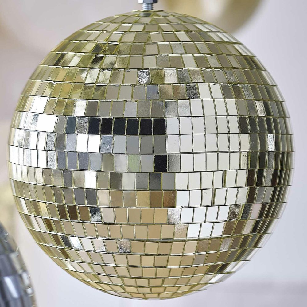 Hanging Decorations |   20Cm Gold Disco Ball Hanging Decoration Hanging Decorations Hanging Decorations