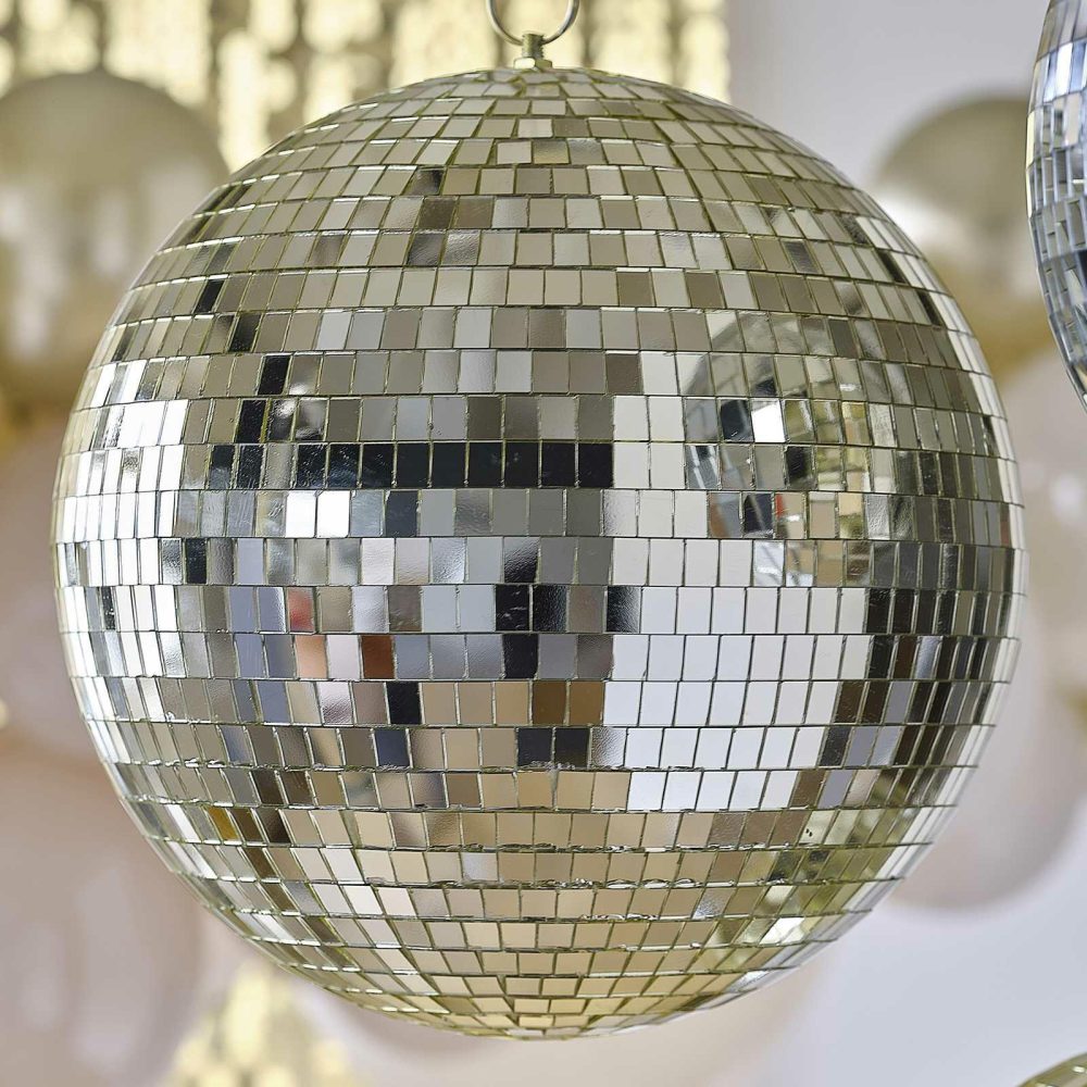 Hanging Decorations |   30Cm Gold Disco Ball Hanging Decoration Hanging Decorations Hanging Decorations