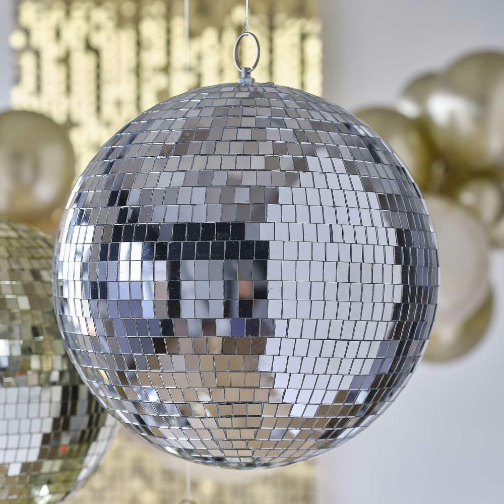 Hanging Decorations |   30Cm Silver Disco Ball Hanging Decoration Hanging Decorations Hanging Decorations