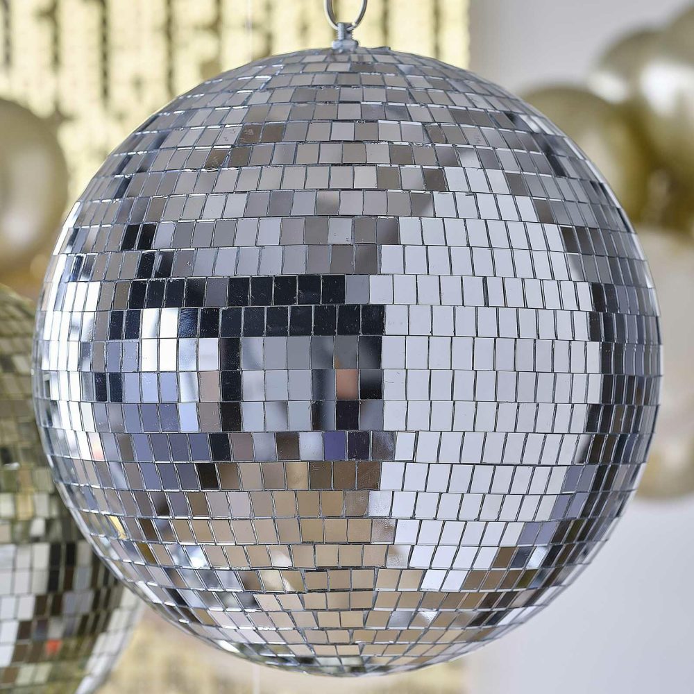 Hanging Decorations |   30Cm Silver Disco Ball Hanging Decoration Hanging Decorations Hanging Decorations