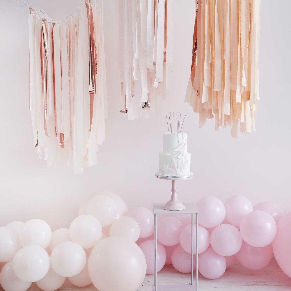 Hanging Decorations |   Blush And Rose Gold Streamer Ceiling Decoration Hanging Decorations Hanging Decorations