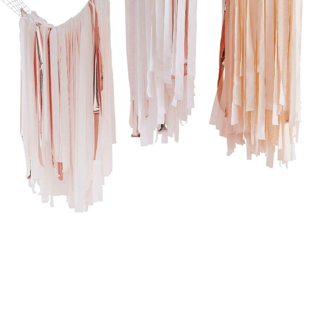 Hanging Decorations |   Blush And Rose Gold Streamer Ceiling Decoration Hanging Decorations Hanging Decorations