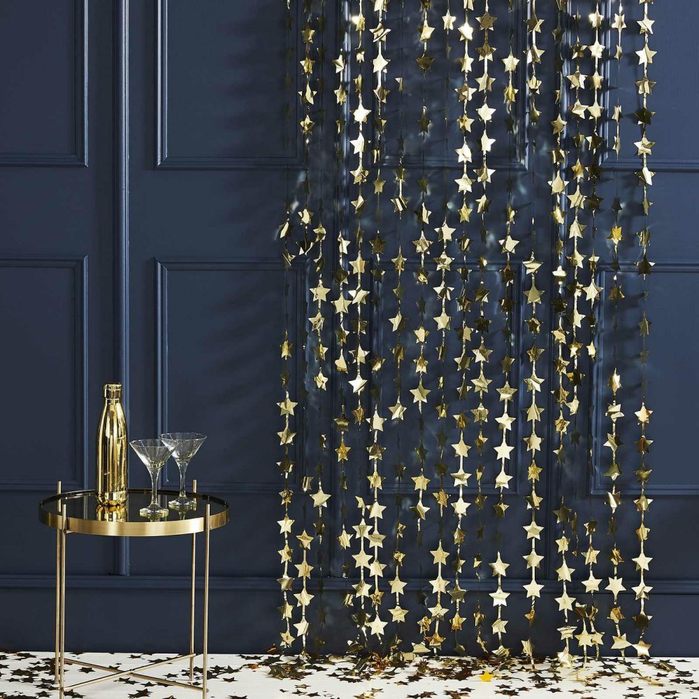 Hanging Decorations |   Gold Foil Star Party Backdrop Backdrops Backdrops