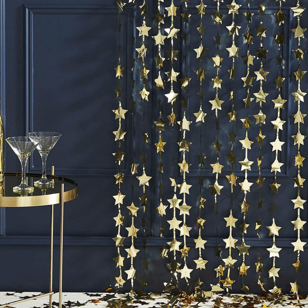 Hanging Decorations |   Gold Foil Star Party Backdrop Backdrops Backdrops