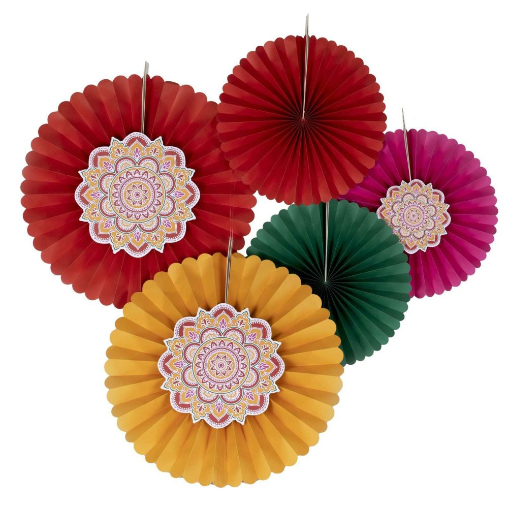 Hanging Decorations |   Multicoloured Diwali Paper Fan Decorations Hanging Decorations Hanging Decorations