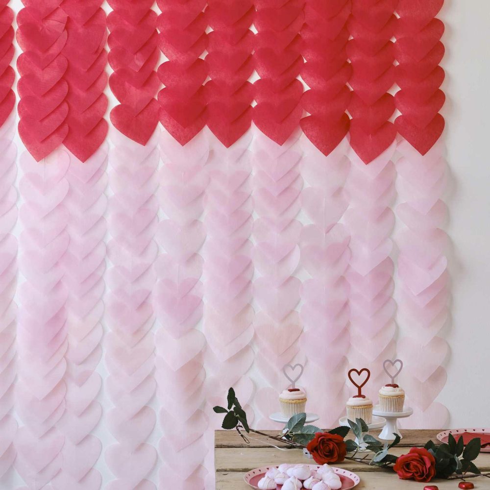 Hanging Decorations |   Ombre Heart Party Backdrop Hanging Decorations Hanging Decorations