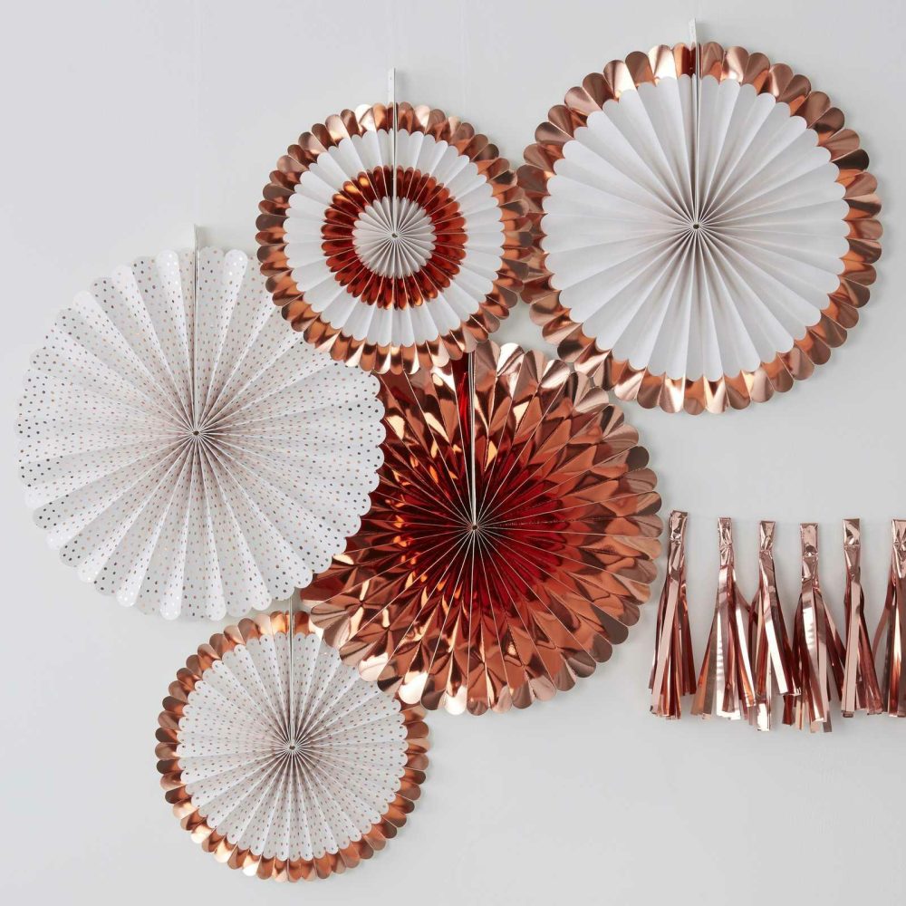 Hanging Decorations |   Paper Fan Rose Gold Party Decorations Hanging Decorations Hanging Decorations