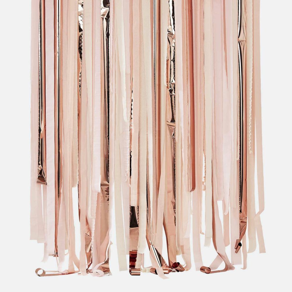 Hanging Decorations |   Pink And Rose Gold Party Streamers Backdrop Backdrops Backdrops