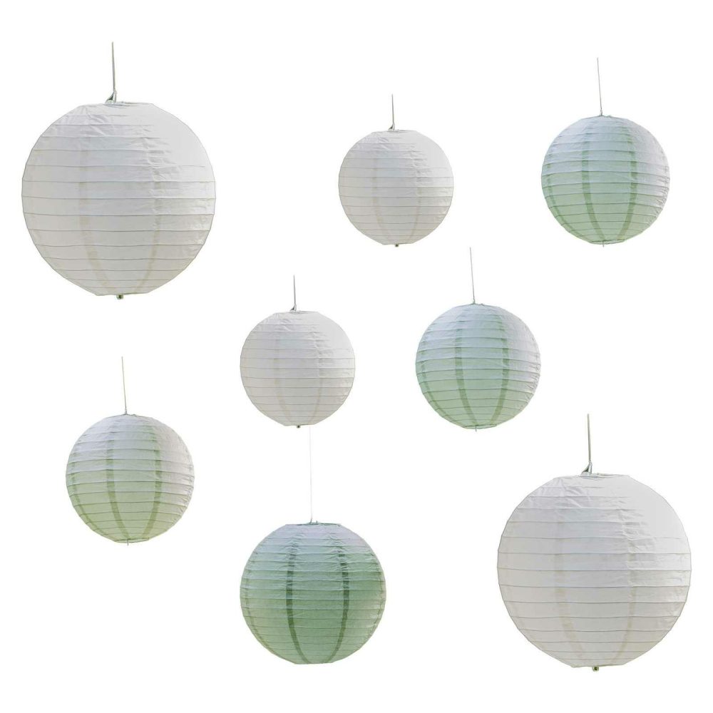 Hanging Decorations |   Sage & Cream Paper Lantern Hanging Decorations Hanging Decorations Hanging Decorations