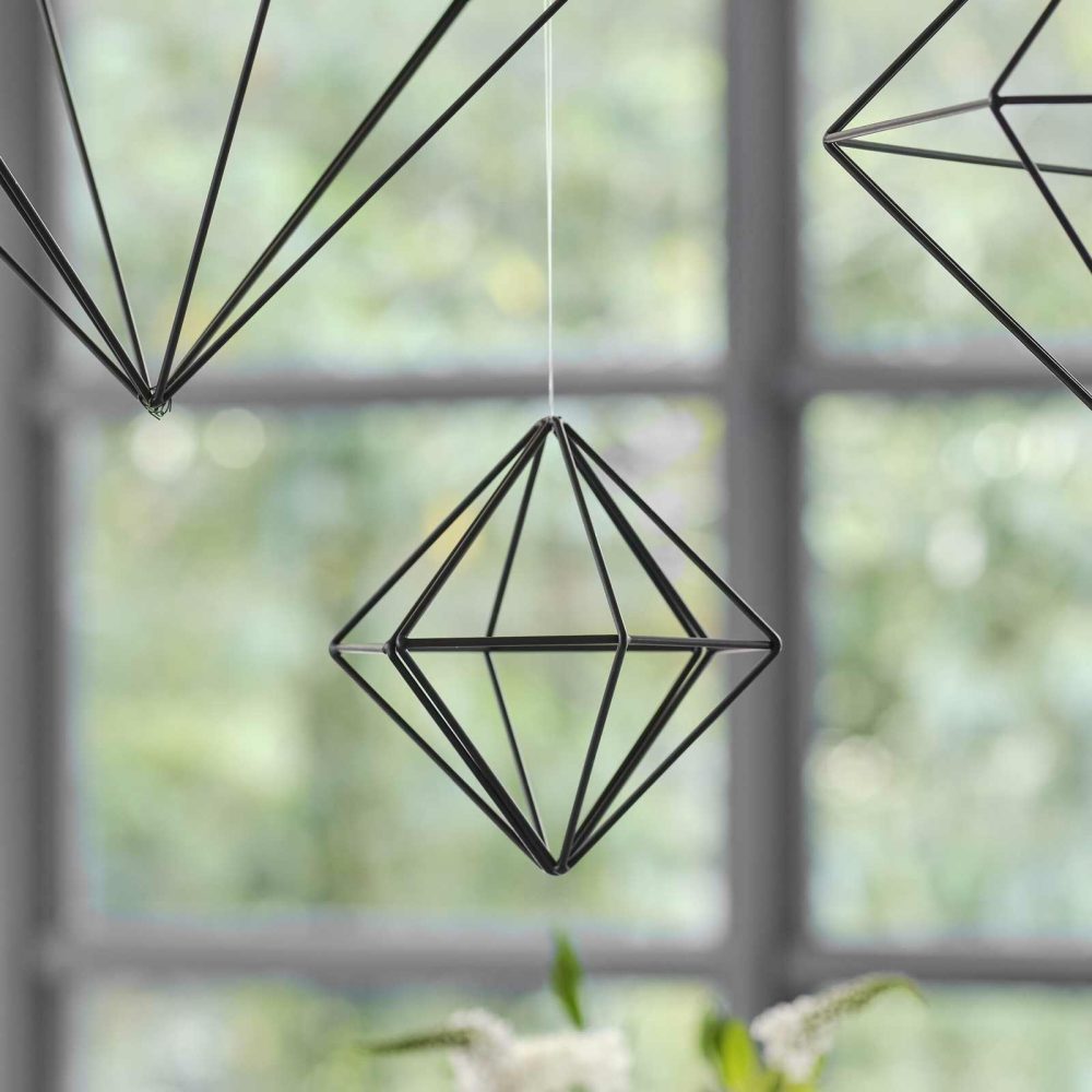 Hanging Decorations |   Small Black Metal Geometric Hanging Decoration Hanging Decorations Hanging Decorations