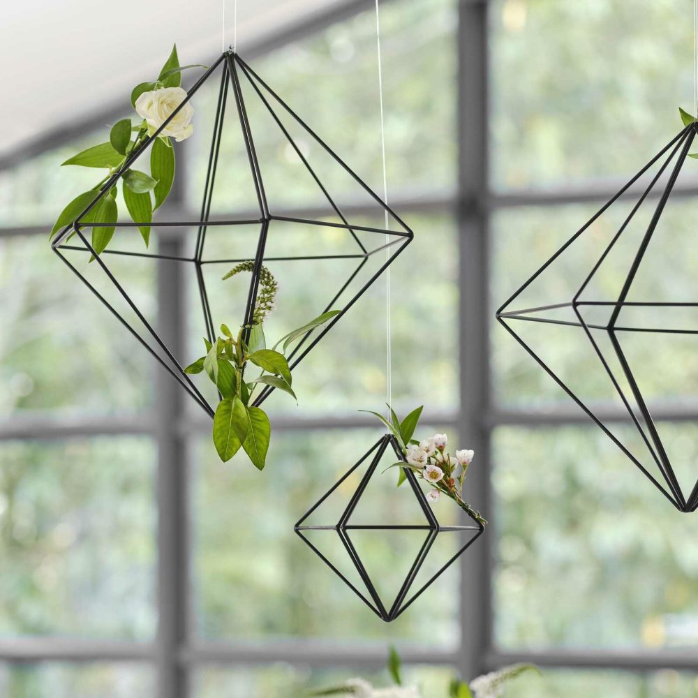 Hanging Decorations |   Small Black Metal Geometric Hanging Decoration Hanging Decorations Hanging Decorations