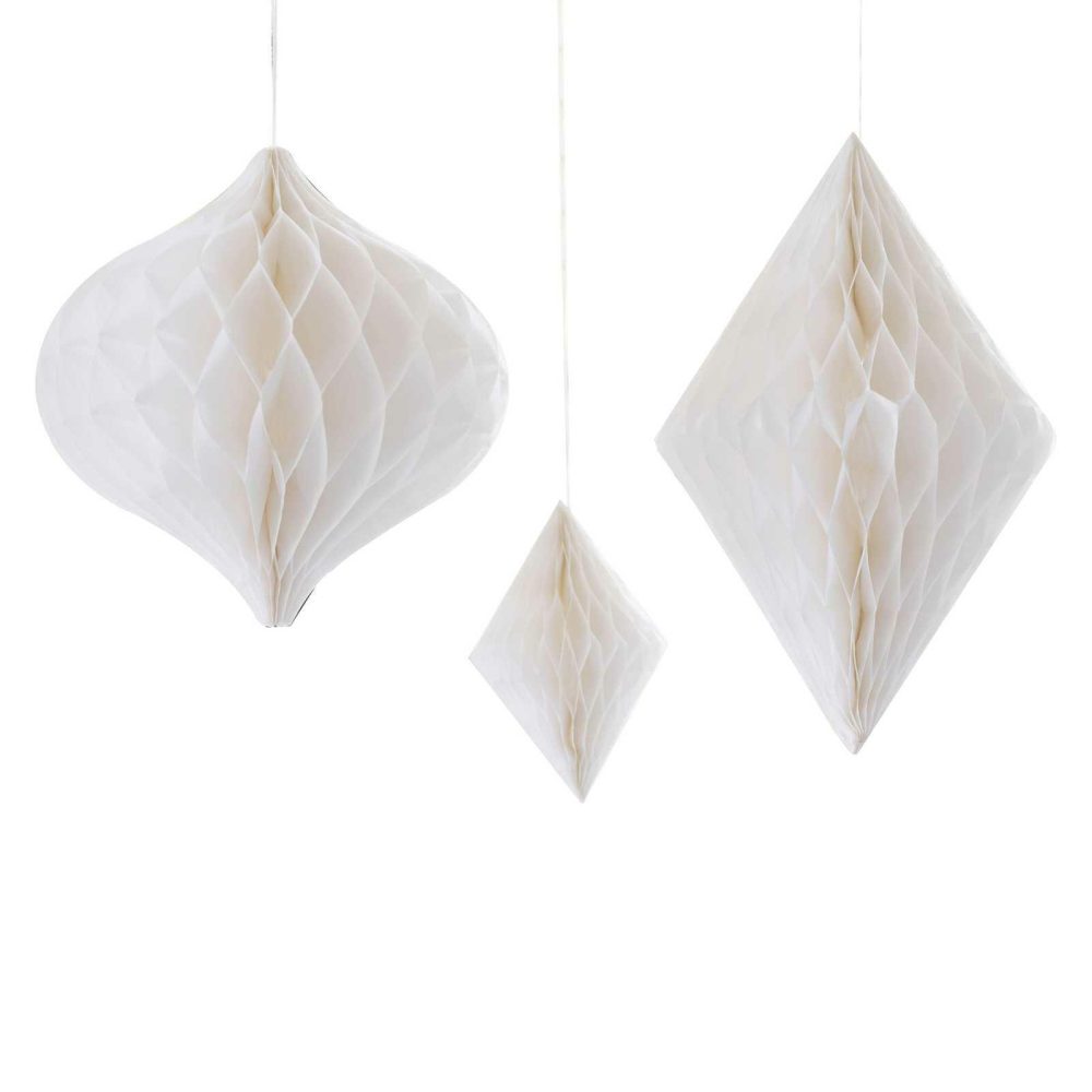 Hanging Decorations |   White Honeycomb Paper Hanging Decorations Hanging Decorations Hanging Decorations