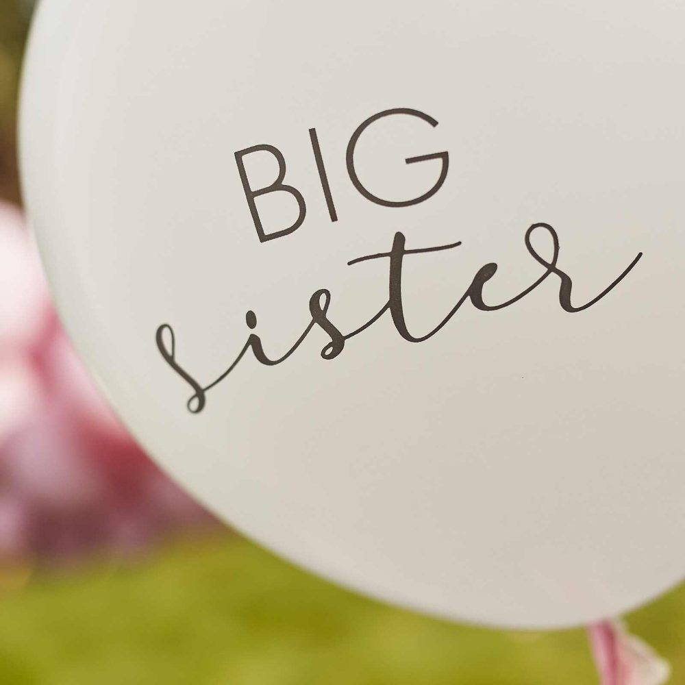 Helium Balloons |   Big Sister Balloon With Pink Tassels Balloons Helium Balloons