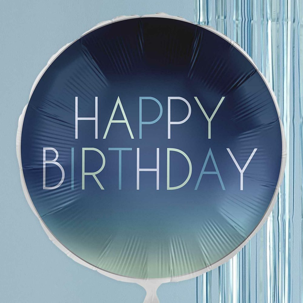 Helium Balloons |   Blue Ombre Happy Birthday Balloon Balloons Foil Balloons