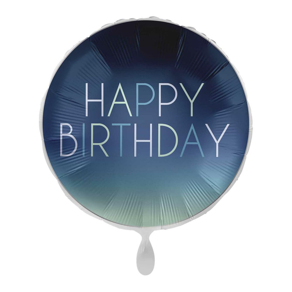 Helium Balloons |   Blue Ombre Happy Birthday Balloon Balloons Foil Balloons