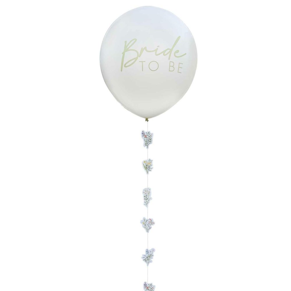 Helium Balloons |   Bride To Be Hen Party Balloon With Floral Tail Balloons Helium Balloons