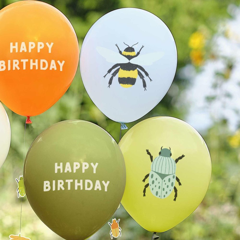 Helium Balloons |   Bug Party Birthday Balloons With Bug Balloon Tails Balloons Helium Balloons