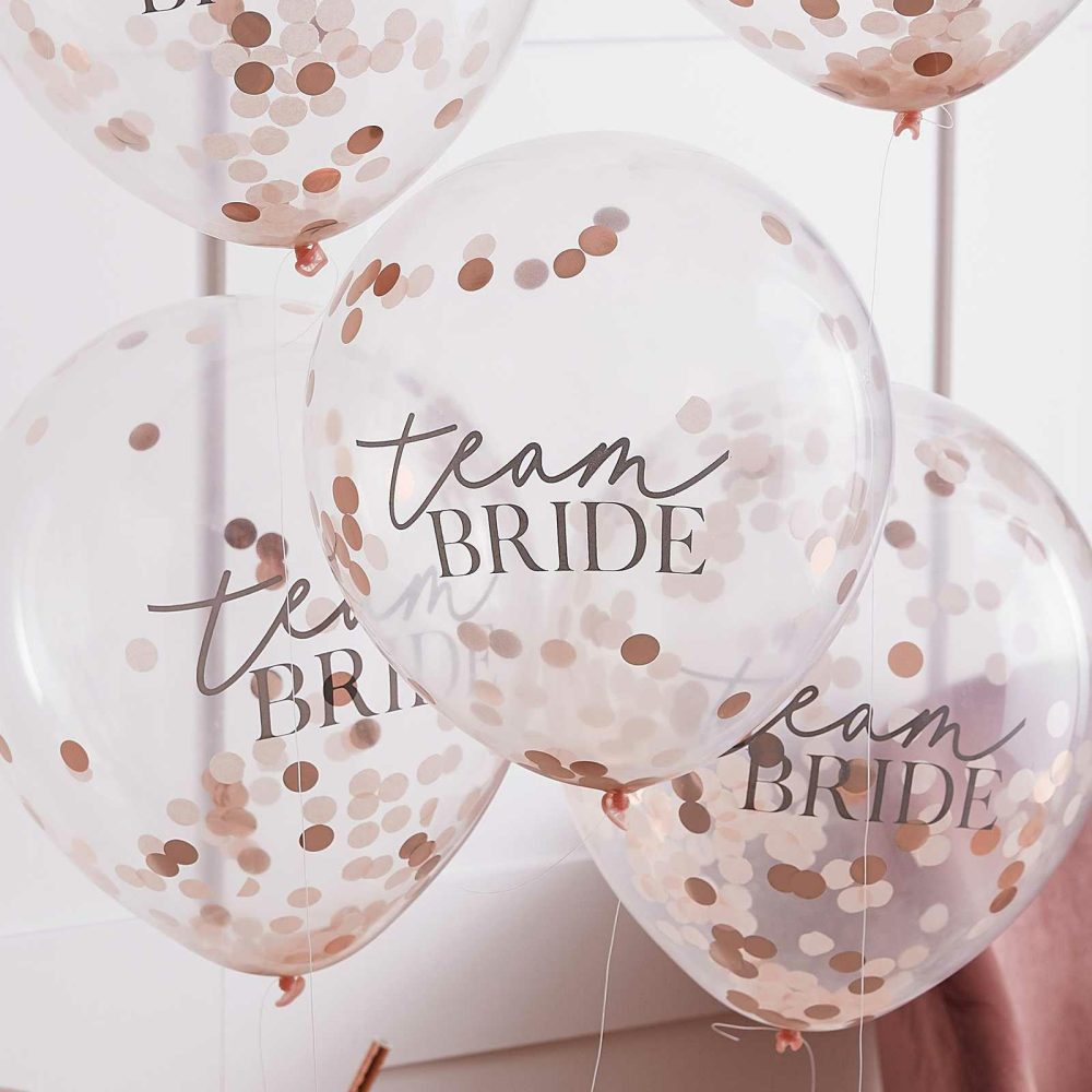 Helium Balloons |   Confetti Filled Team Bride Bachelorette Party Balloons Balloons Clear Balloons