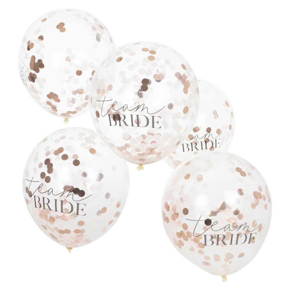 Helium Balloons |   Confetti Filled Team Bride Bachelorette Party Balloons Balloons Clear Balloons