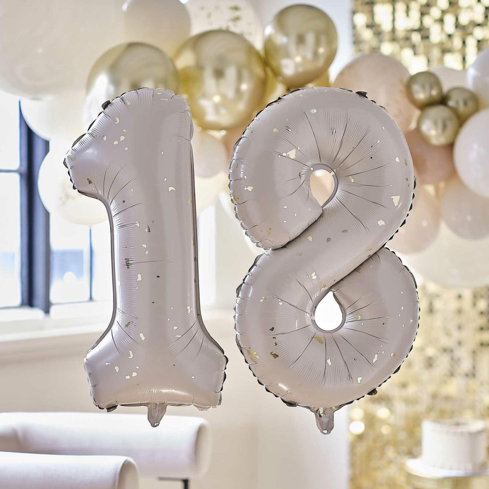 Helium Balloons |   Gold Speckle 18Th Birthday Balloons Balloons Helium Balloons