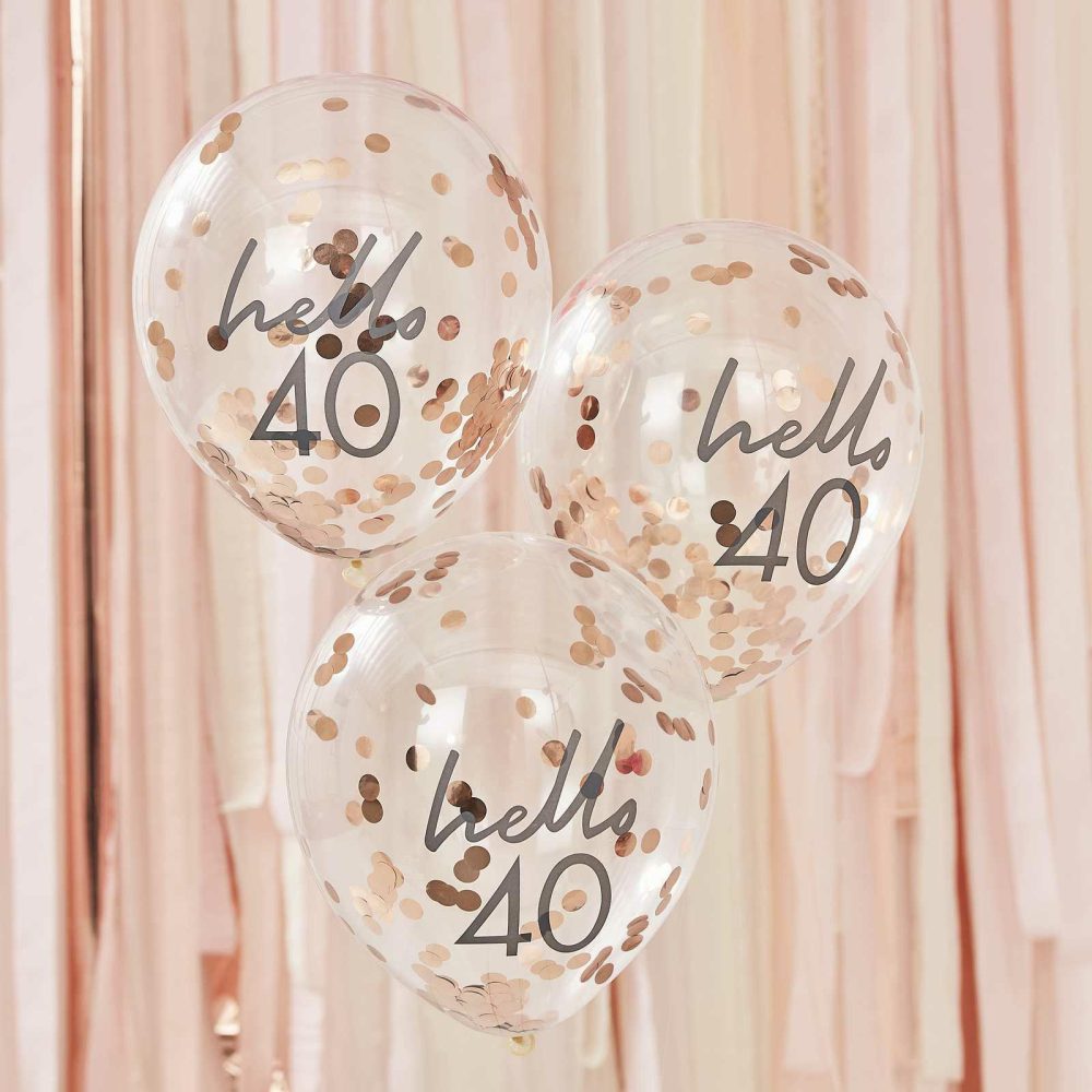 Helium Balloons |   Hello 40 Birthday Balloons Balloons Clear Balloons