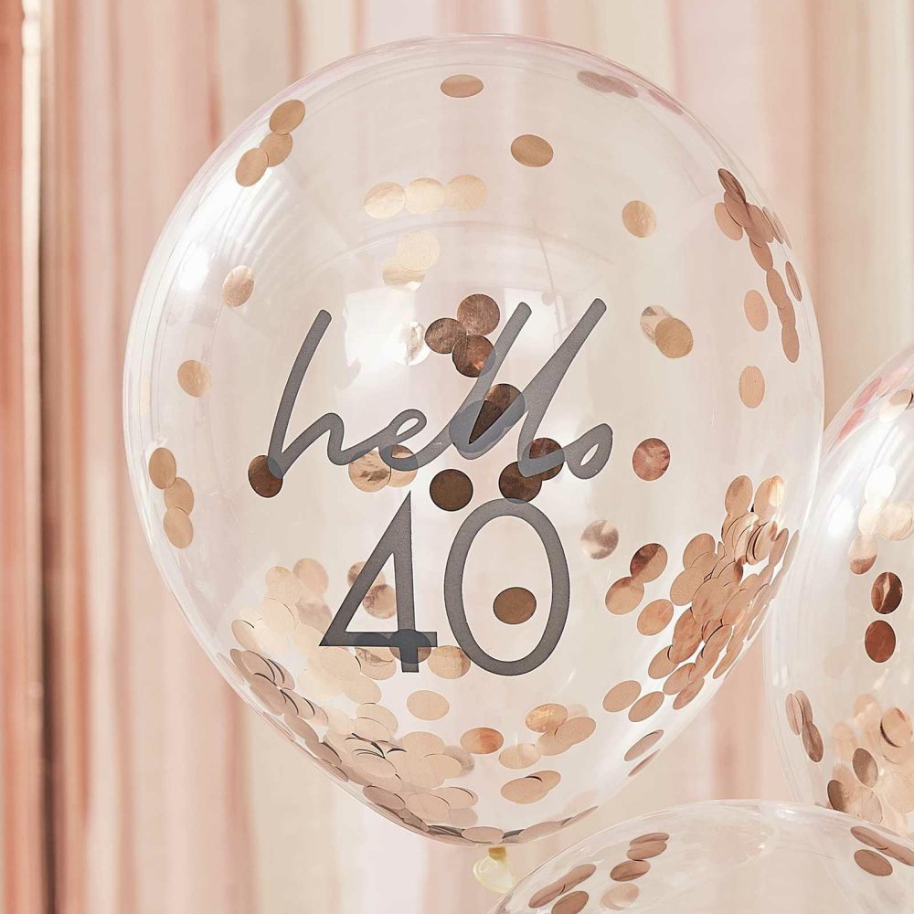 Helium Balloons |   Hello 40 Birthday Balloons Balloons Clear Balloons