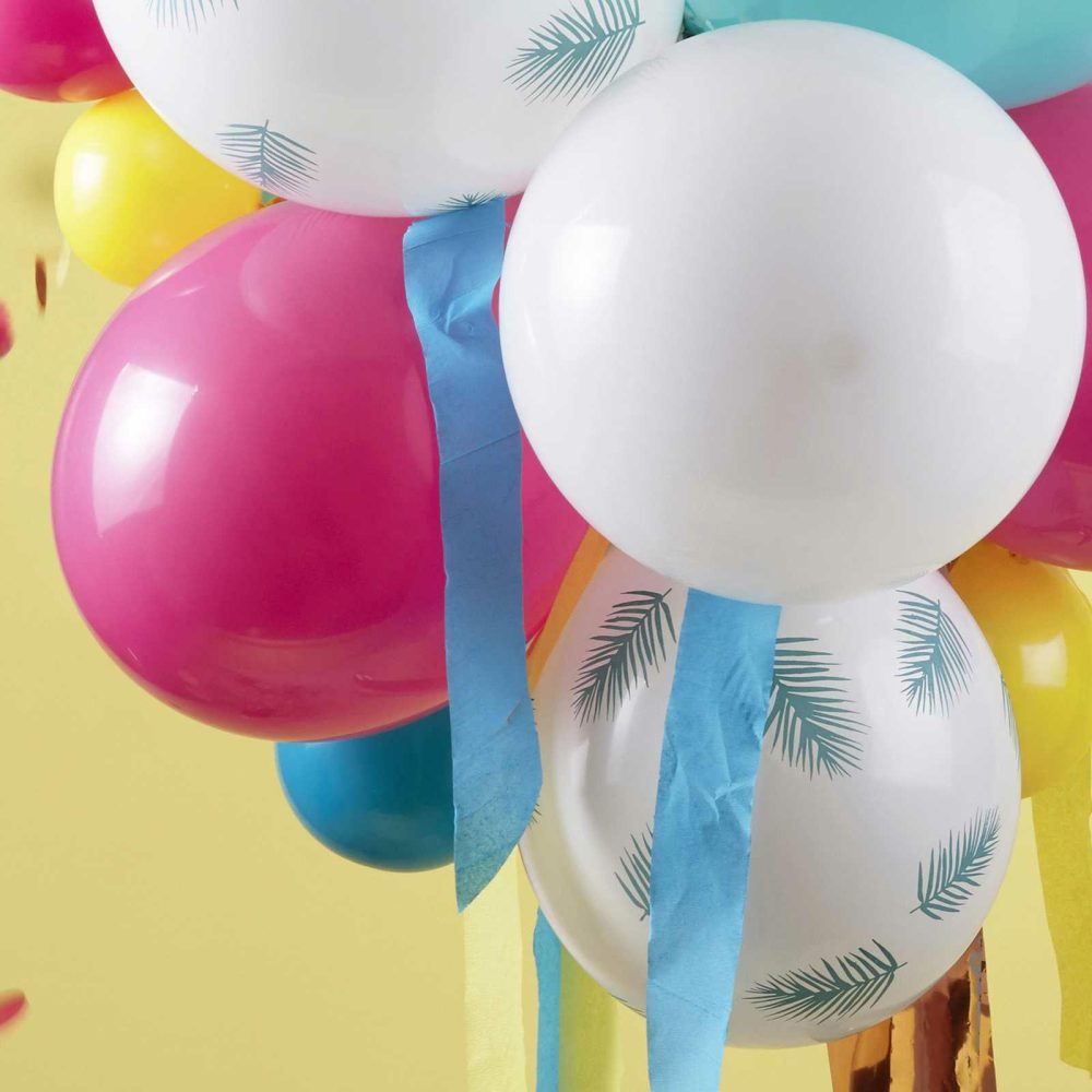 Helium Balloons |   Multicoloured And Palm Print Party Balloon Chandelier Balloons Helium Balloons