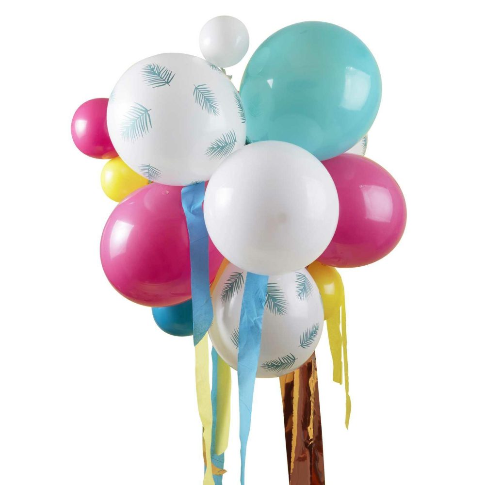 Helium Balloons |   Multicoloured And Palm Print Party Balloon Chandelier Balloons Helium Balloons