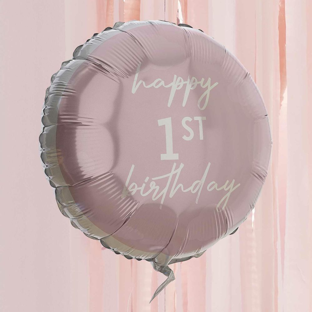 Helium Balloons |   Pink Happy 1St Birthday Balloon Balloons Helium Balloons