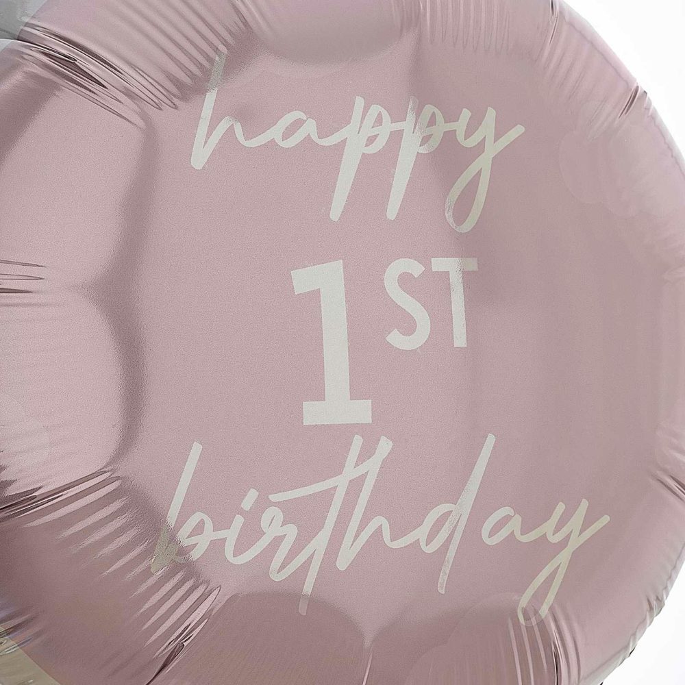 Helium Balloons |   Pink Happy 1St Birthday Balloon Balloons Helium Balloons